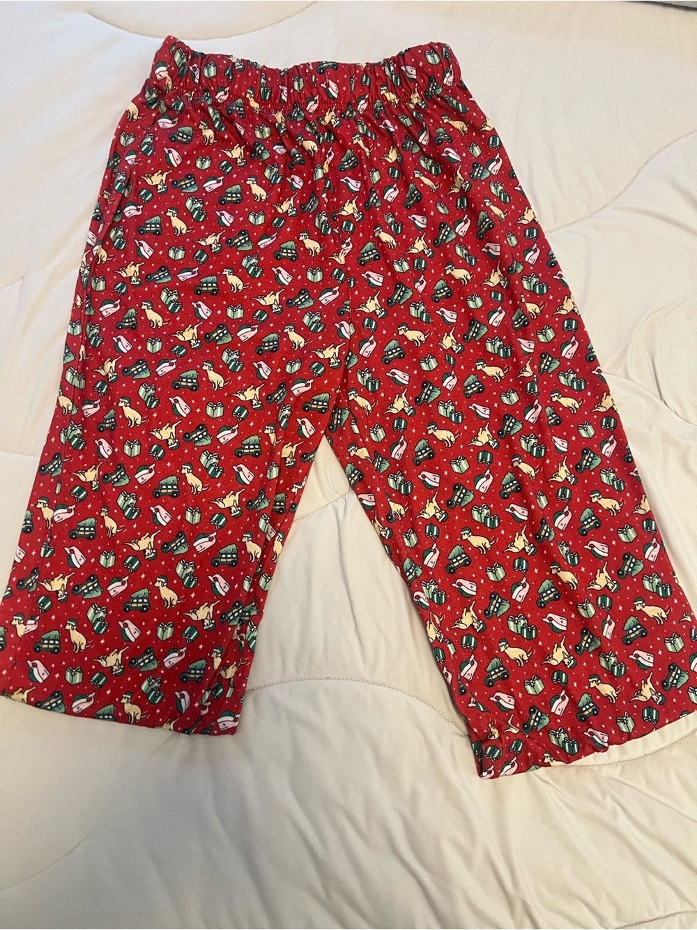 Vineyard Vines Red Kids Pajama Pants with Holiday Print